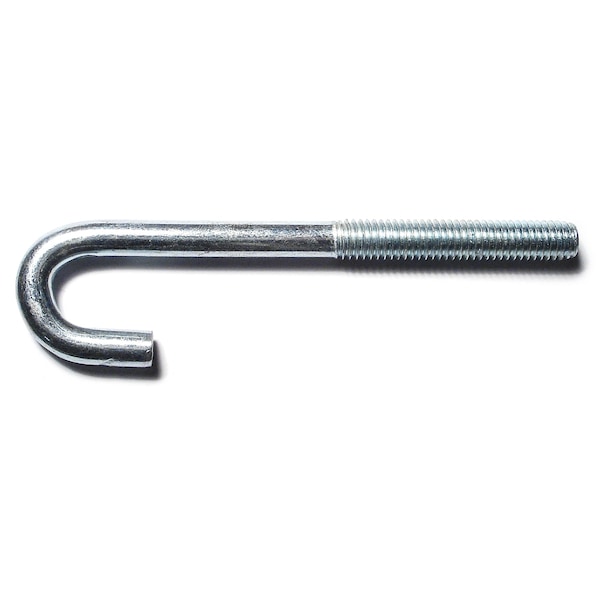 Midwest Fastener 3/8" x 5/8" x 5" Zinc Plated Steel Coarse Thread J-Bolts 20PK 51051 - main